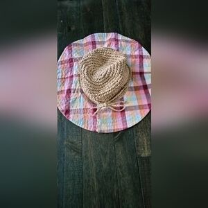 Charming Tan Crochet Kids Sun Hat